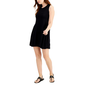 Style & Co. Small Petite Black Sleeveless Mini Casual Knit Dress NWT